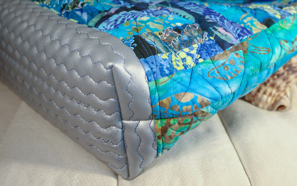 Silver bottom quilted tote bag